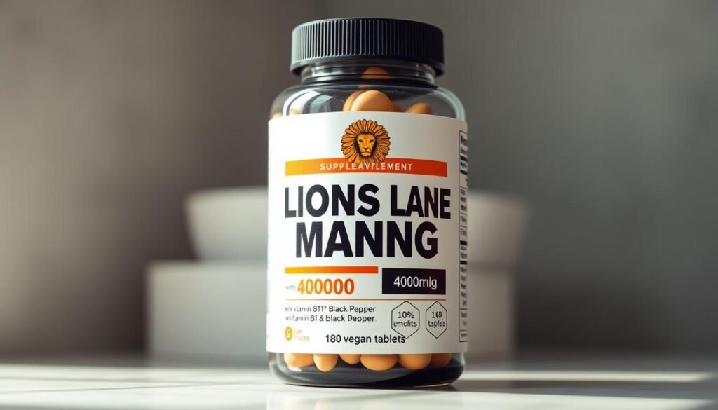 lions mane supplement 4000mg with vitamin b1 & black pepper